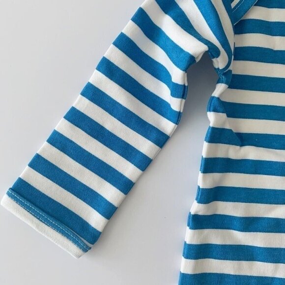 NWT Kate Quinn Organics Mediterranean Stripe Baby Footie 6-9 months - Picture 4 of 6
